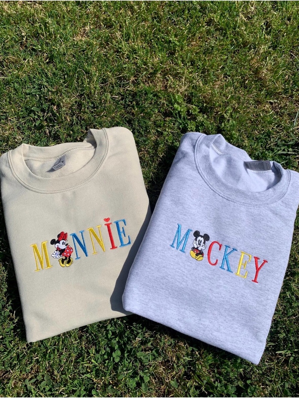 Adult 2X Vintage Mickey Embroidered Sweater in Gray